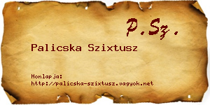 Palicska Szixtusz névjegykártya